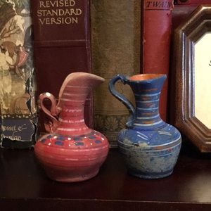 Antique Handmade Clay Pottery Pitcher Mexico HOST PICK